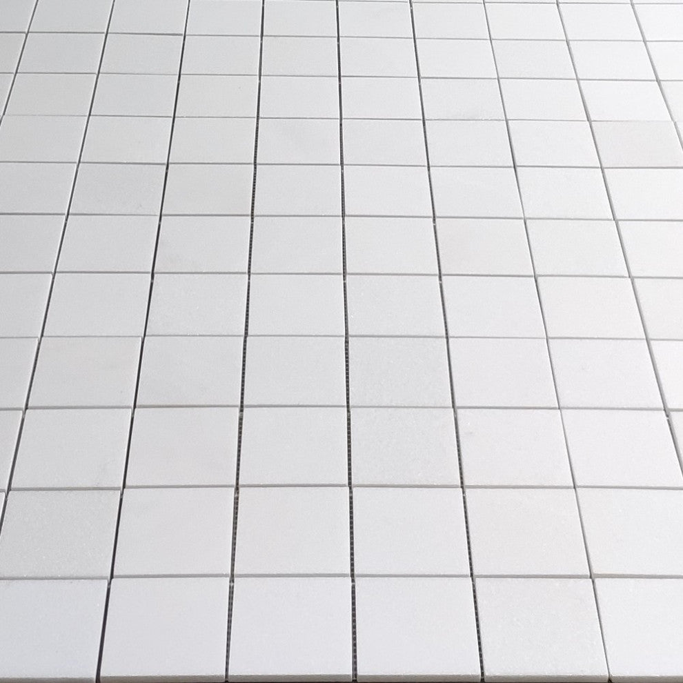 Thassos White Marble 3x3 Square Mosaic Tile Polished, 1 sheet