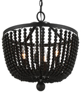 Crystorama Lighting Group 604 Rylee 4 Light 17"W Crystal Pendant - Matte Black