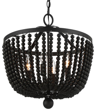 Crystorama Lighting Group 604 Rylee 4 Light 17"W Crystal Pendant - Matte Black