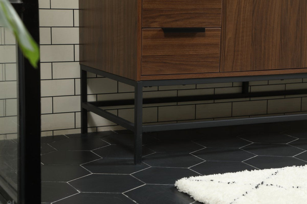 Home Living 22" Modern Walnut-Light Bathroom Vanity