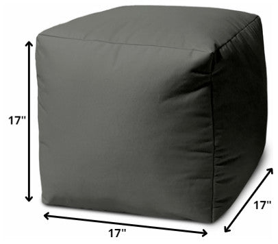 17  Cool Dark Gray Solid Color Indoor Outdoor Pouf Ottoman