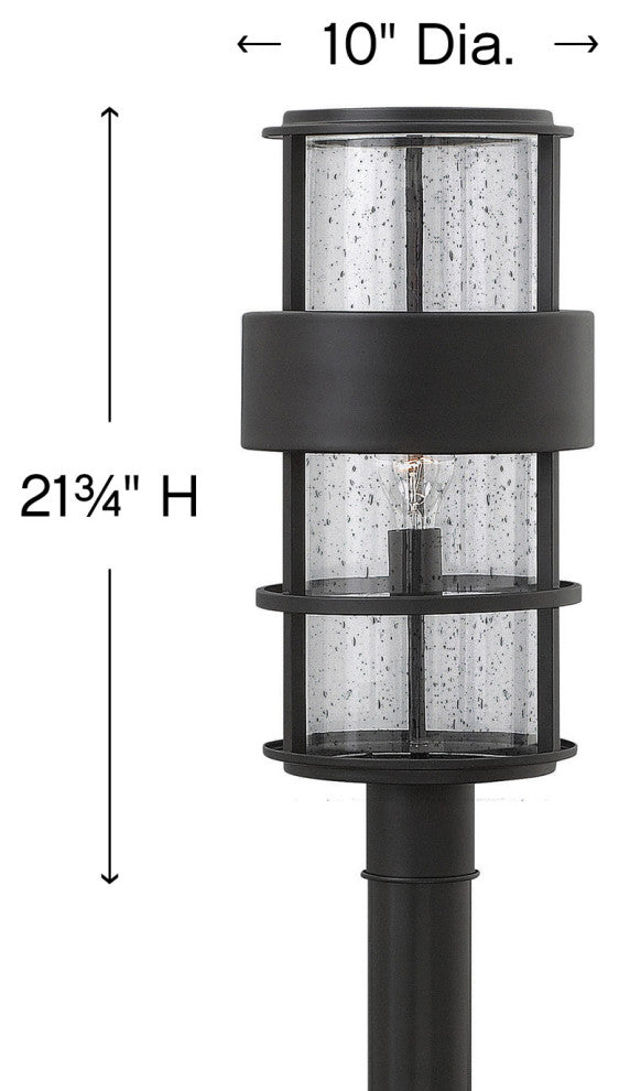 Hinkley Saturn Large Post Top Or Pier Mount Lantern, Satin Black
