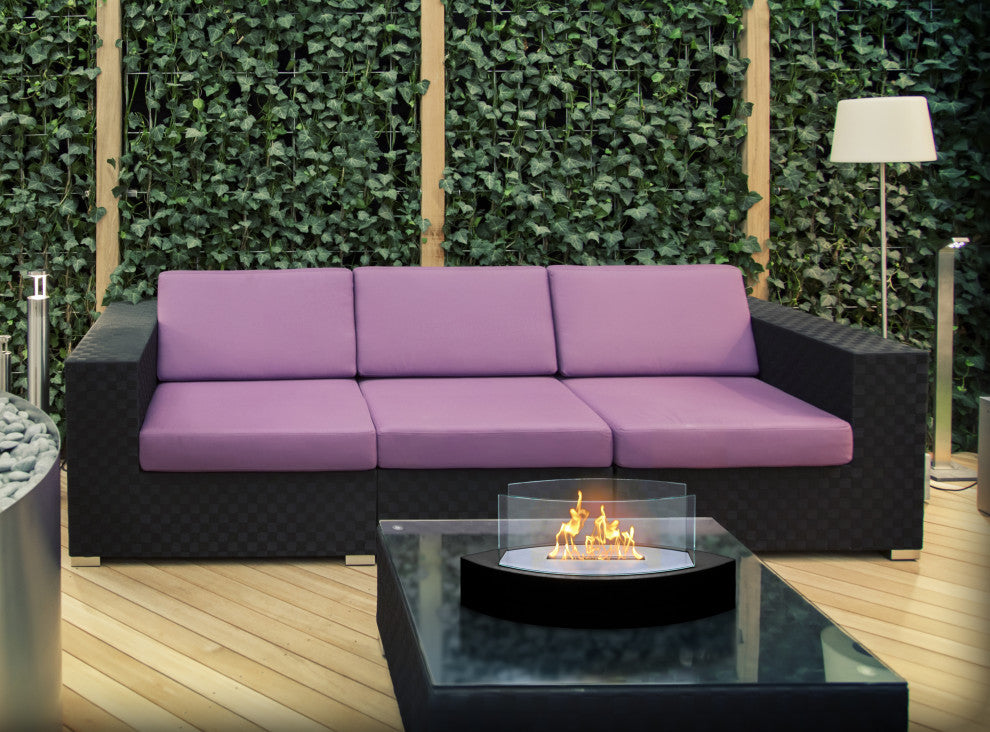 Lexington Tabletop Fireplace, High Gloss Black Paint