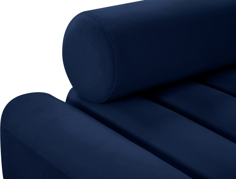 Melody Velvet Upholstered Chair, Navy, Loveseat
