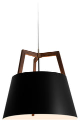 Imber 17" Pendant, Walnut, With Diffuser, Corded, 3500K LED