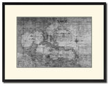 Caribbean Vintage Map Print On Canvas With Black Custom Frame, 16" X 21"