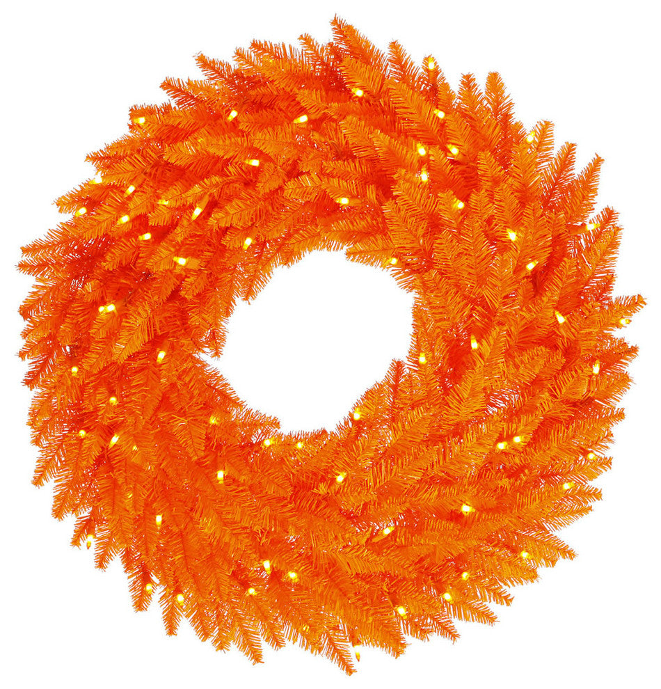 30" Orange Wreath Dural Led 100Org 260T