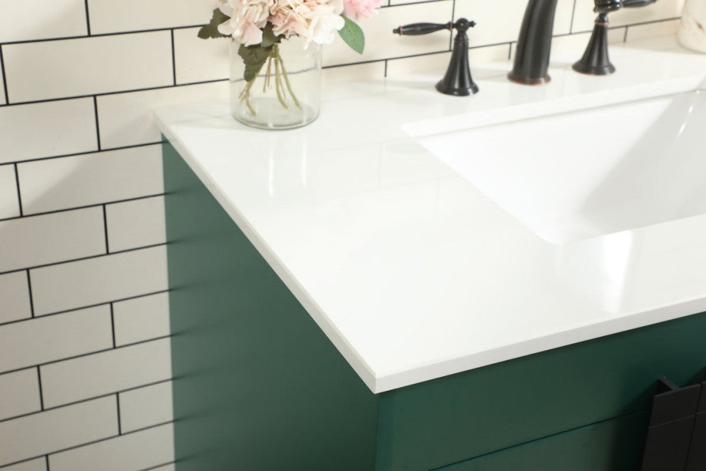 Home Living 22" Modern Green-Light Bathroom Vanity