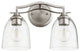 QUORUM 5027-2-265 Jardin 2-Light Vanity Light, Satin Nickel with Clear Seeded