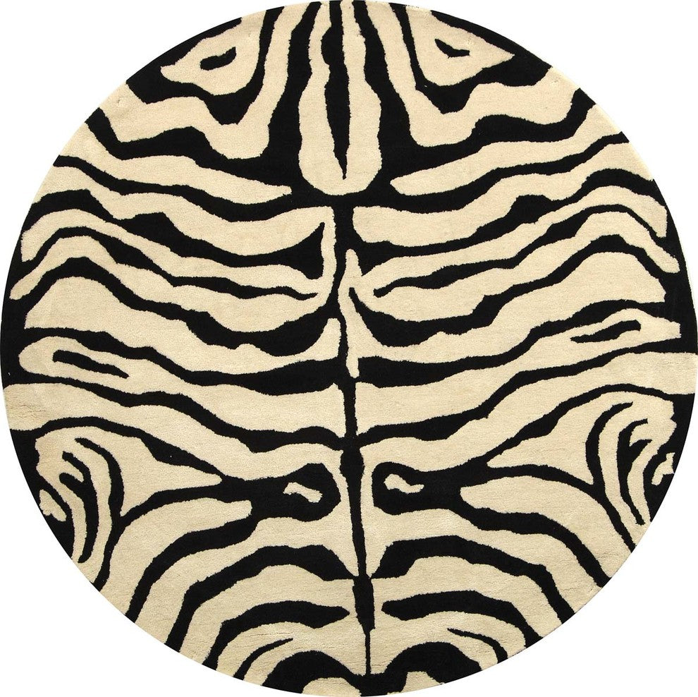 Safavieh Soho soh435a Rug, Black/White, 8'0"x8'0" Round
