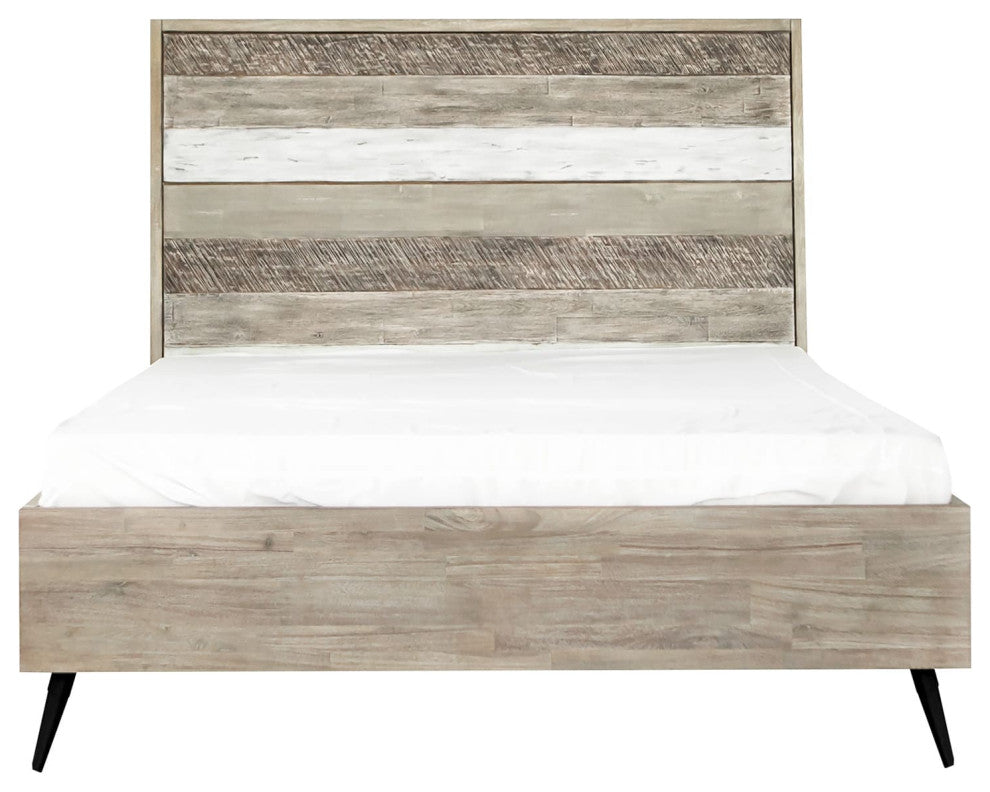 Bridges 3-Piece Queen Bedroom Set, Two-Tone Acacia Wood