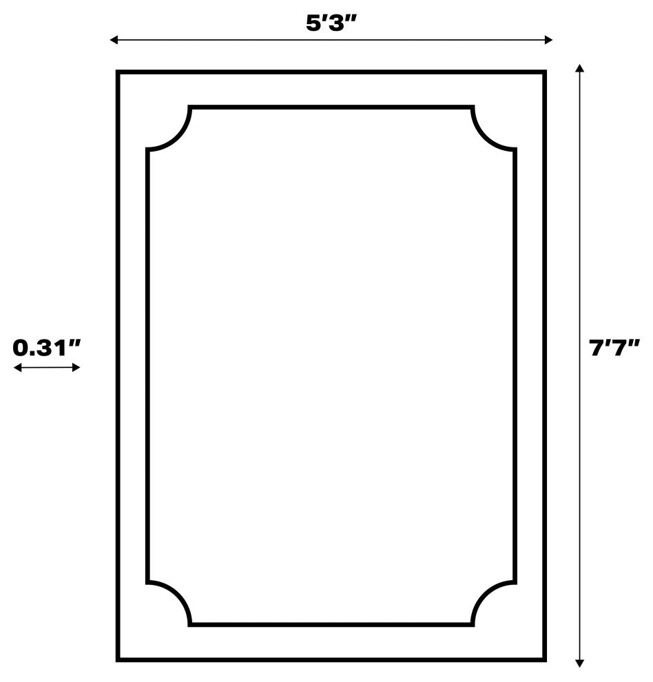 Athens Classic Border Marble Pattern High-Low Area Rug