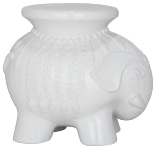 Safavieh Ceramic Elephant Stool, White