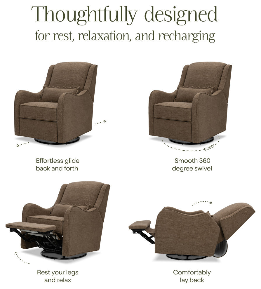 Devon Recliner and Swivel Glider, Performance Truffle Eco-Basketweave
