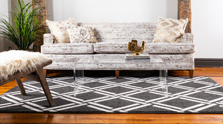 Rug Unique Loom Trellis Black Rectangular 3' 3 x 5' 3