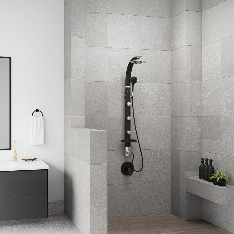 Pulse 1017-B ShowerSpas Black Aluminum Shower System - Bonzai Shower System