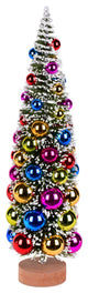 18" Frosted Green Tree With Multi Balls
