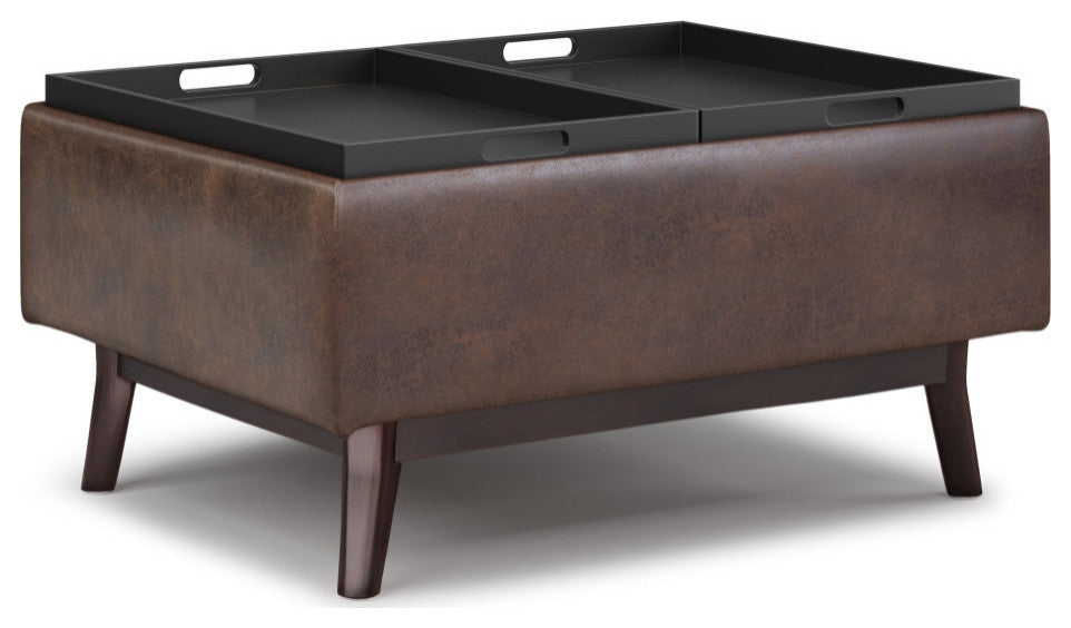 Owen Tray Top Small Coffee Table Storage Ottoman
