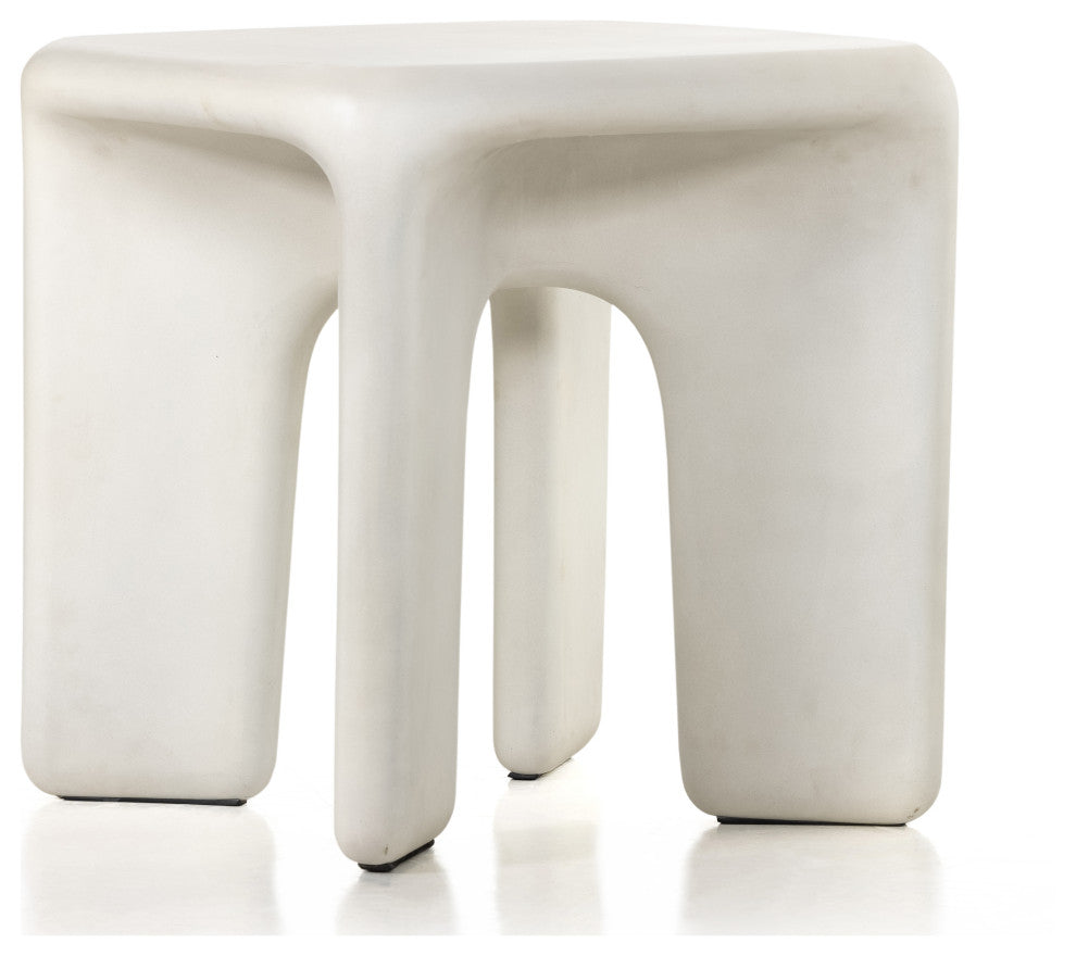 Dante End Table-White Concrete