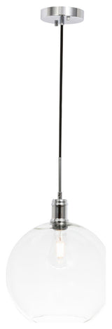 Emett 1 Light Pendant in Chrome & Clear Glass