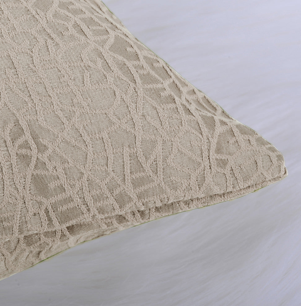 Angola Jacquard Pillow Shell and Valance Set, Light Gray, Pillow