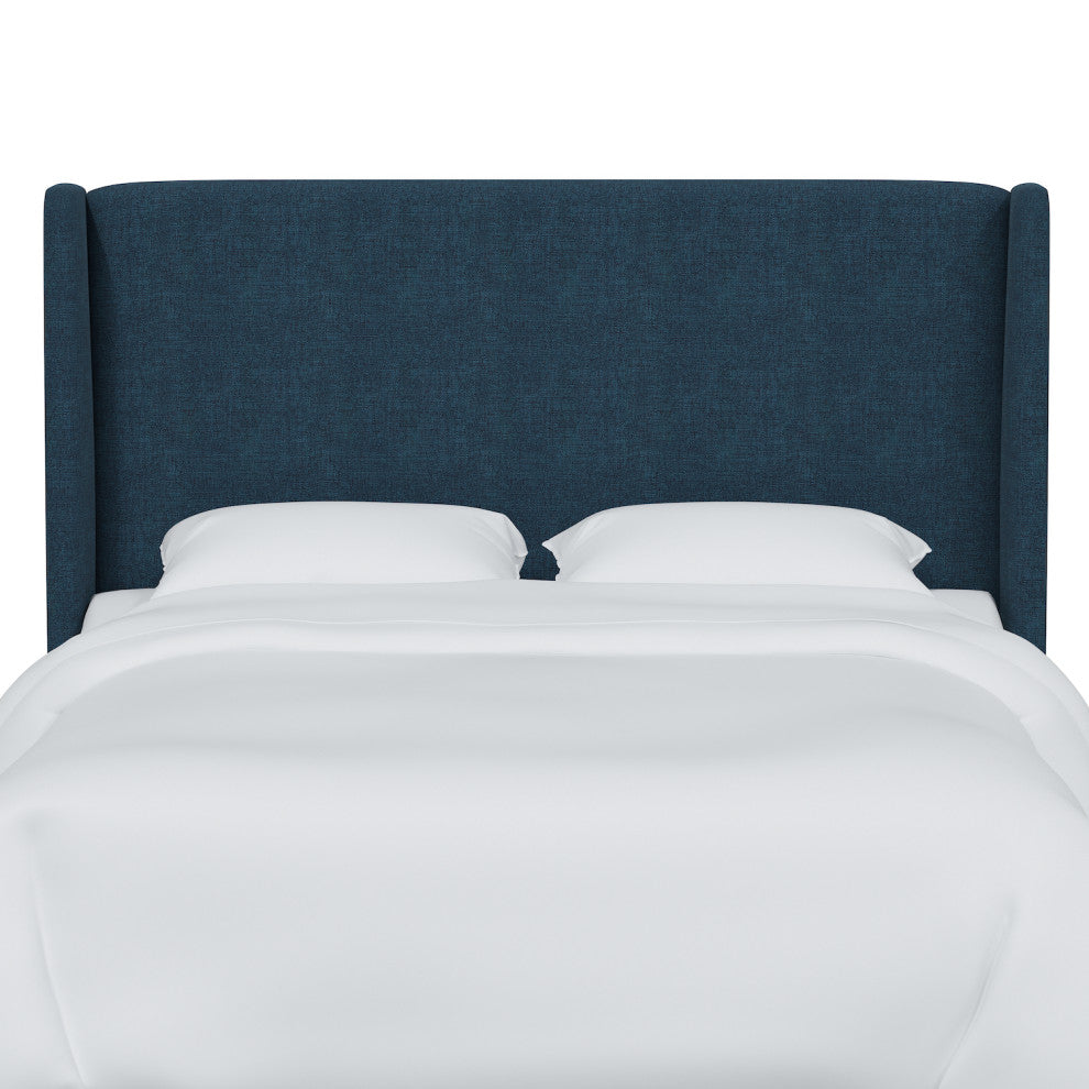 Maxwell Queen Square Wingback Headboard, Zuma Navy