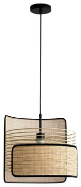Vidalite Mazal, Boho Bamboo Wicker Single Pendant Light
