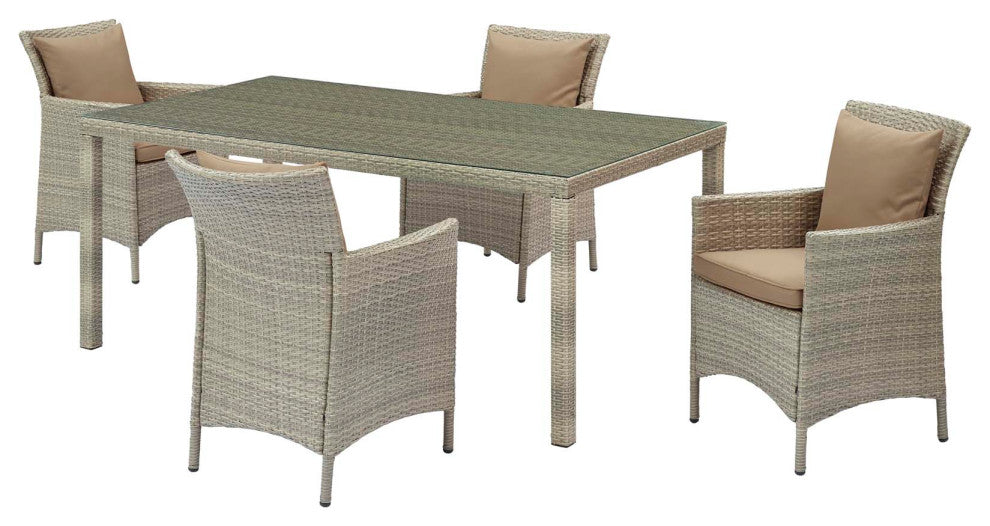 Lounge Sectional Sofa Chair Set, Rattan, Wicker, Gray Brown, Outdoor