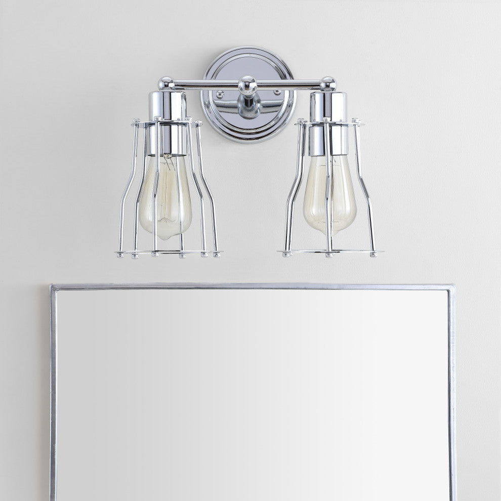 Evelyn Metal Vanity Light, Chrome, 2-Light