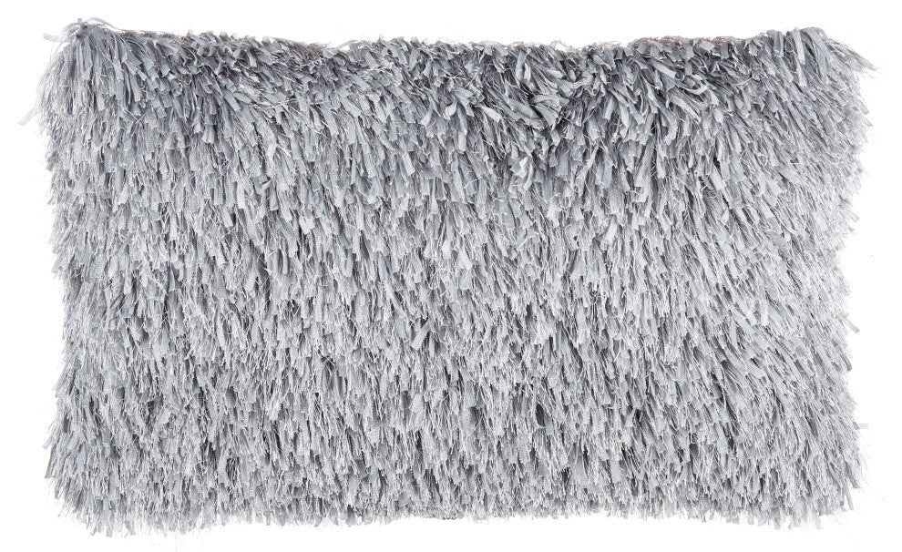Mina Victory TL048 Throw Pillow, Light Grey, 14" x 24"