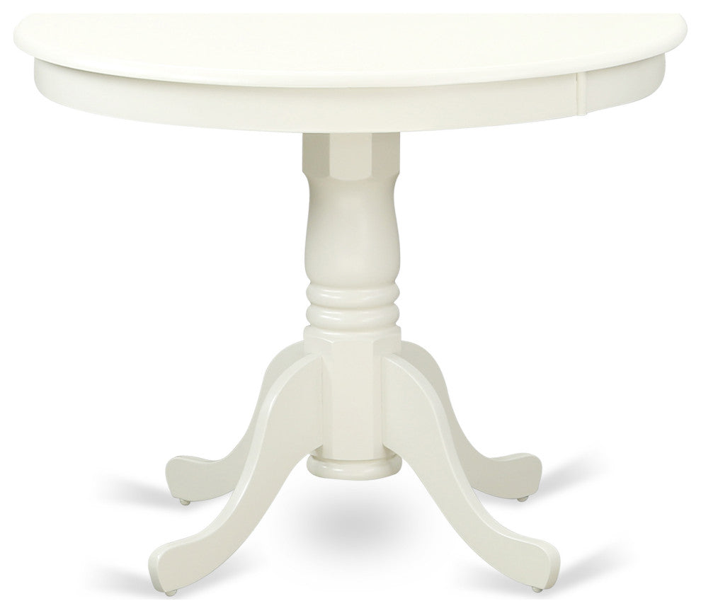 3Pc Dinette Set, Small Rounded Table, Two Chairs, Linen White