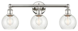 Athens 3-Light 24" Bath Vanity Light, Polished Nickel, Seedy