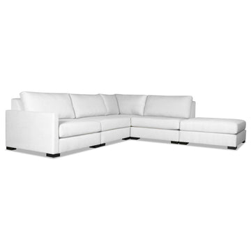 Nativa Interiors Chester Sectional WithOttoman, Off White, 5 Pieces, Design: But