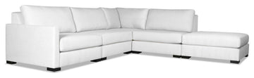Nativa Interiors Chester Sectional WithOttoman, Off White, 5 Pieces, Design: But