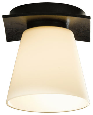 Wren Flush Mount, Incandescent, Opal Glass, Dark Smoke