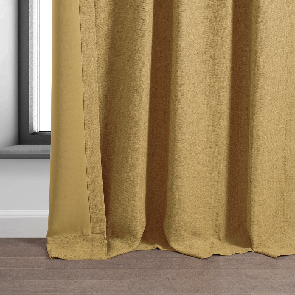 Bellino Blackout Room Darkening Curtain Single Panel, Trinket Gold, 50"x96"