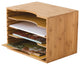 Lipper International Bamboo File Organizer With 4 Dividers