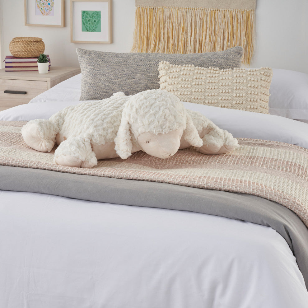 Mina Victory N2645 Throw Pillow, Ivory, 18" x 22"