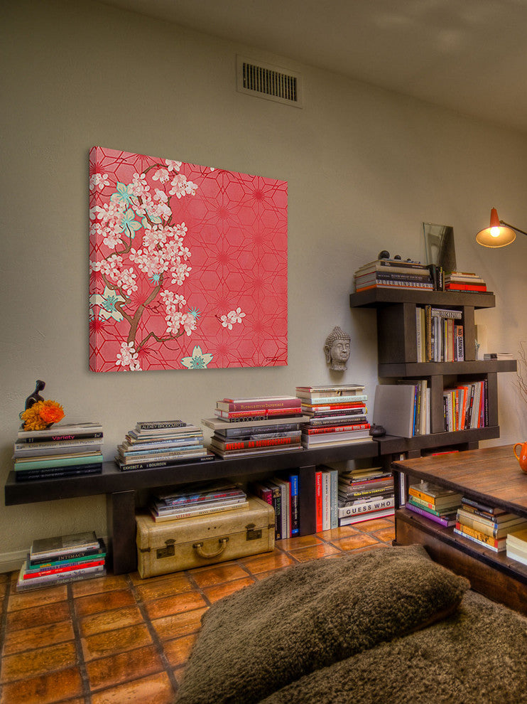 "December Cherry Blooms" Painting Print on Canvas by Evelia
