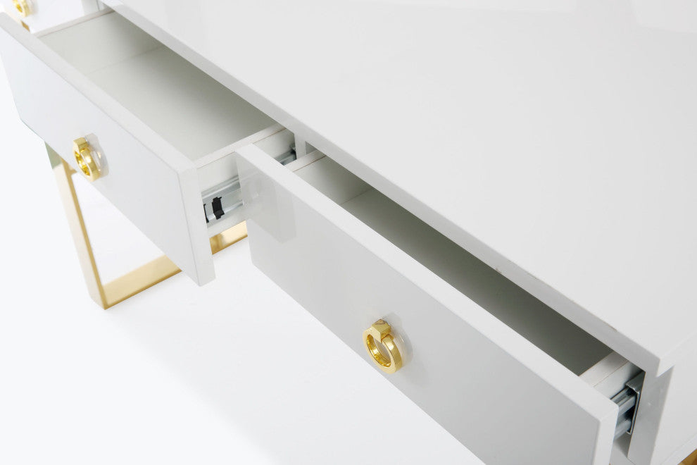 TOV Furniture Audrey White Lacquer Desk