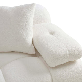 Calliope Cream Vegan Shearling 4-piece Modular Sectional Cream