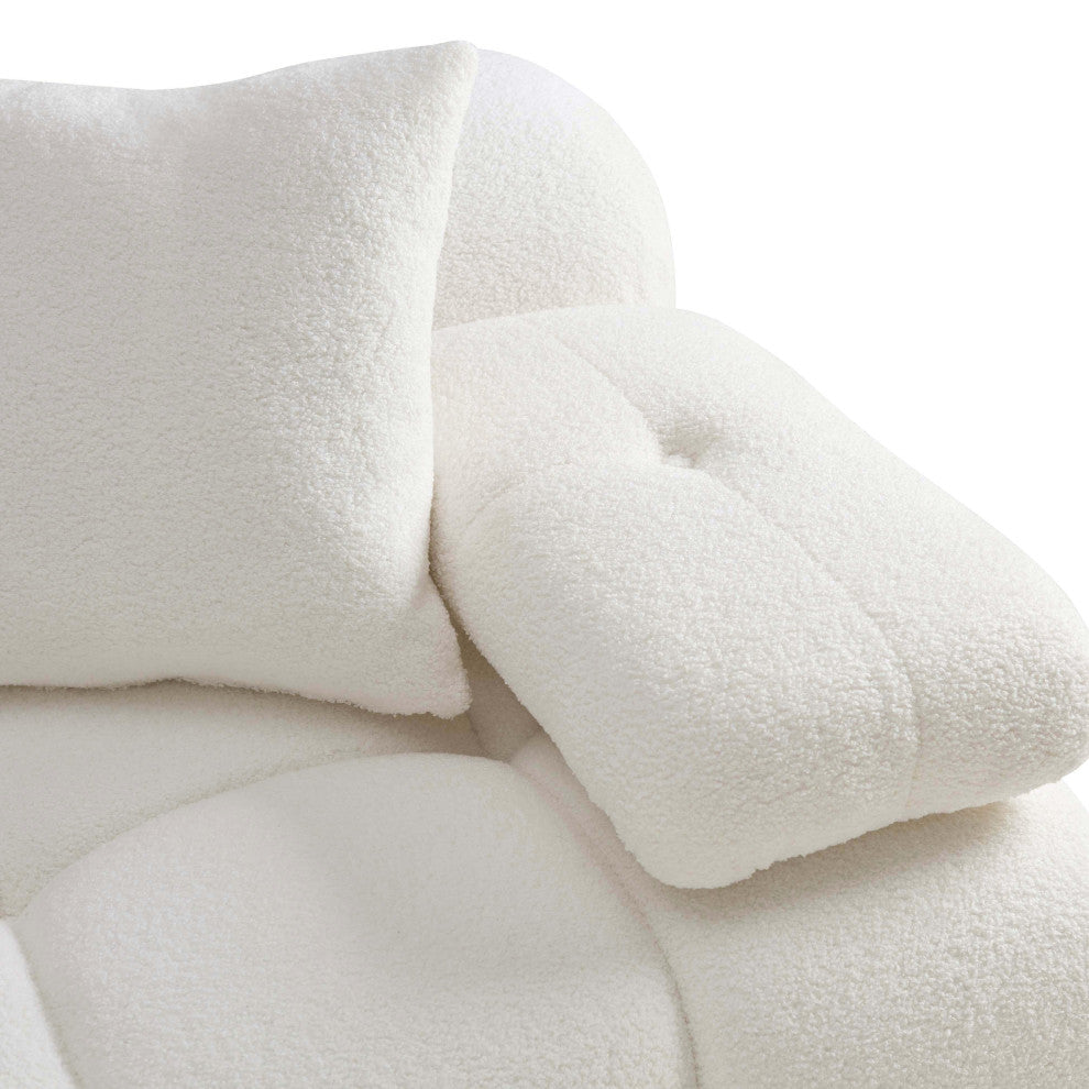 Calliope Cream Vegan Shearling 4-piece Modular Sectional Cream