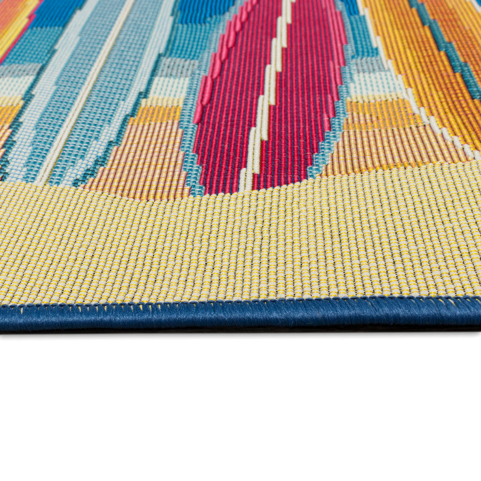 Esencia Surf Break Indoor/Outdoor Mat Blue 1'11"x4'11"