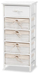 Modern and Contemporary White Finished Wood 1- Drawer Storage Unit With Baskets