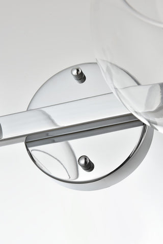 2 Light Chrome And Clear Bath Sconce