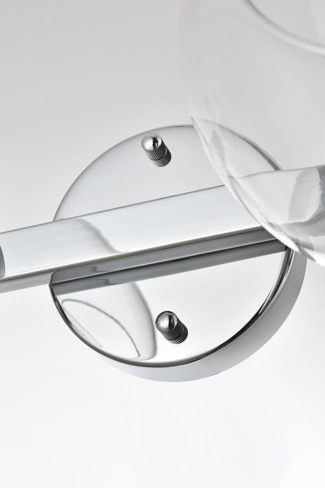 2 Light Chrome And Clear Bath Sconce