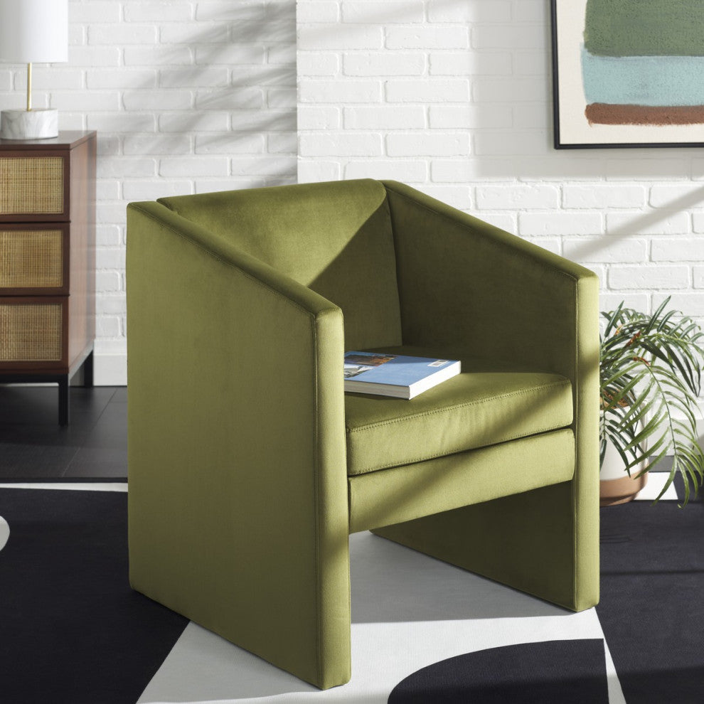 Safavieh Ylva Accent Chair, Olive Green