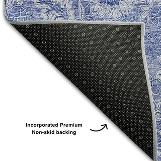 Premium Machine Washable Mayfield AMF662 Denim 2'3" x 7'6" Runner Rug