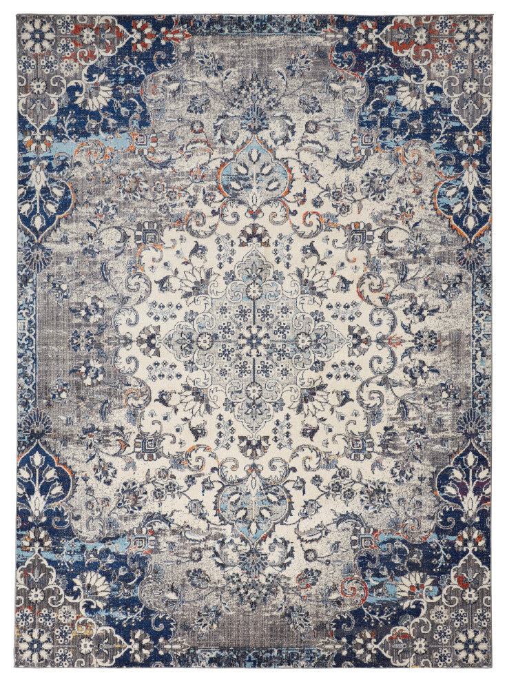 Weave & Wander Bellini  Rug, Gray/Blue, 9ft-2in x 12ft-4in Rug