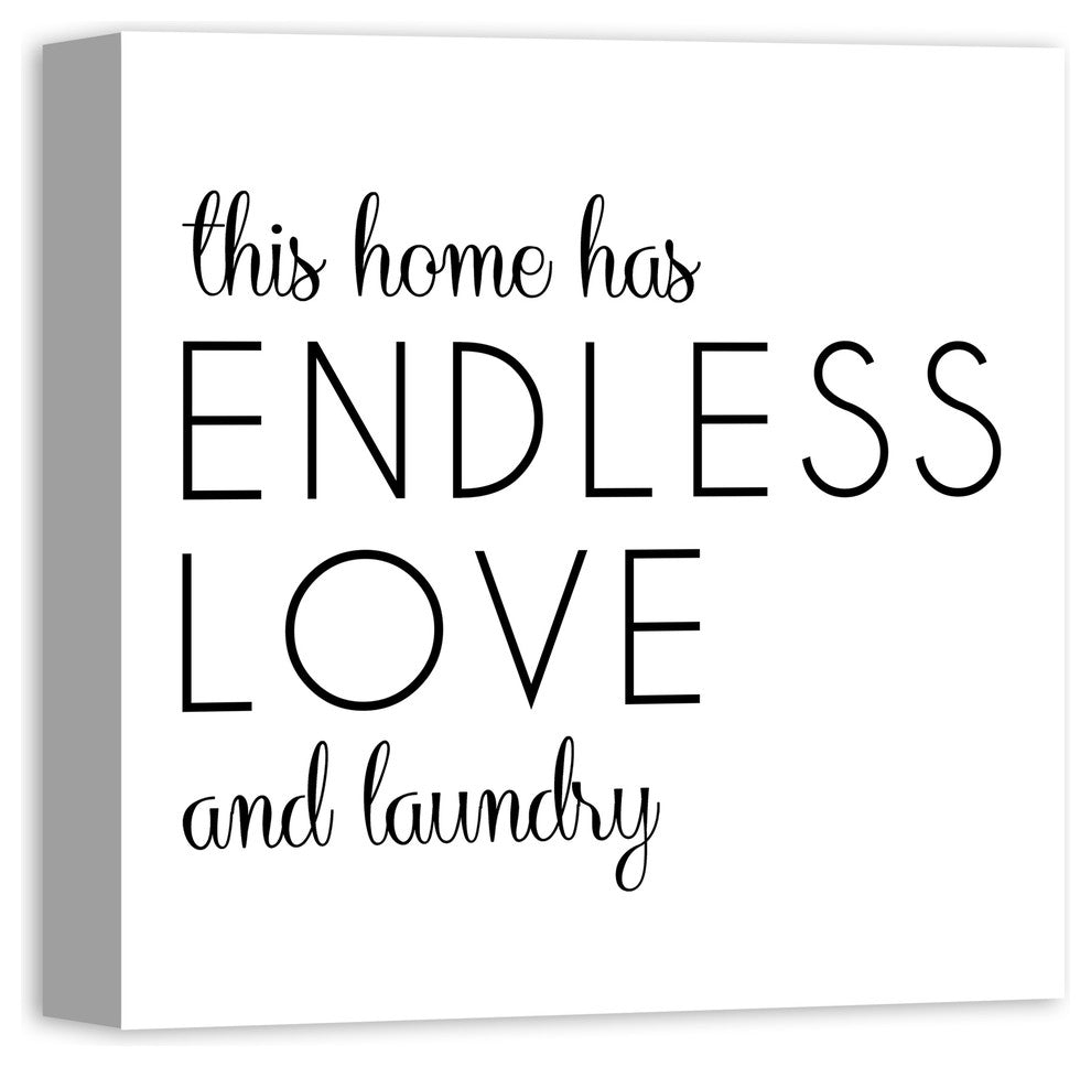 Endless Love and Laundry Wall Art, 16"x16", Canvas
